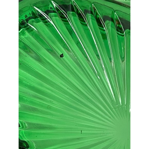 EAPG Bowl Emerald Green & Gold Paneled Dogwood Circa 1905 - 1915 Antique 12" - Picture 8 of 8